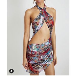 Kim Shui MESH PAISLEY WRAP DRESS
